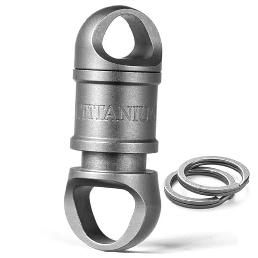 Quick Release Keychain with 2 Key Rings Titanium, Detachable Pull Apart Matte