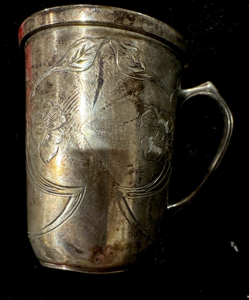 VINTAGE FINE SMALL 800 SILVER CUP VERY RARE SIGNED!