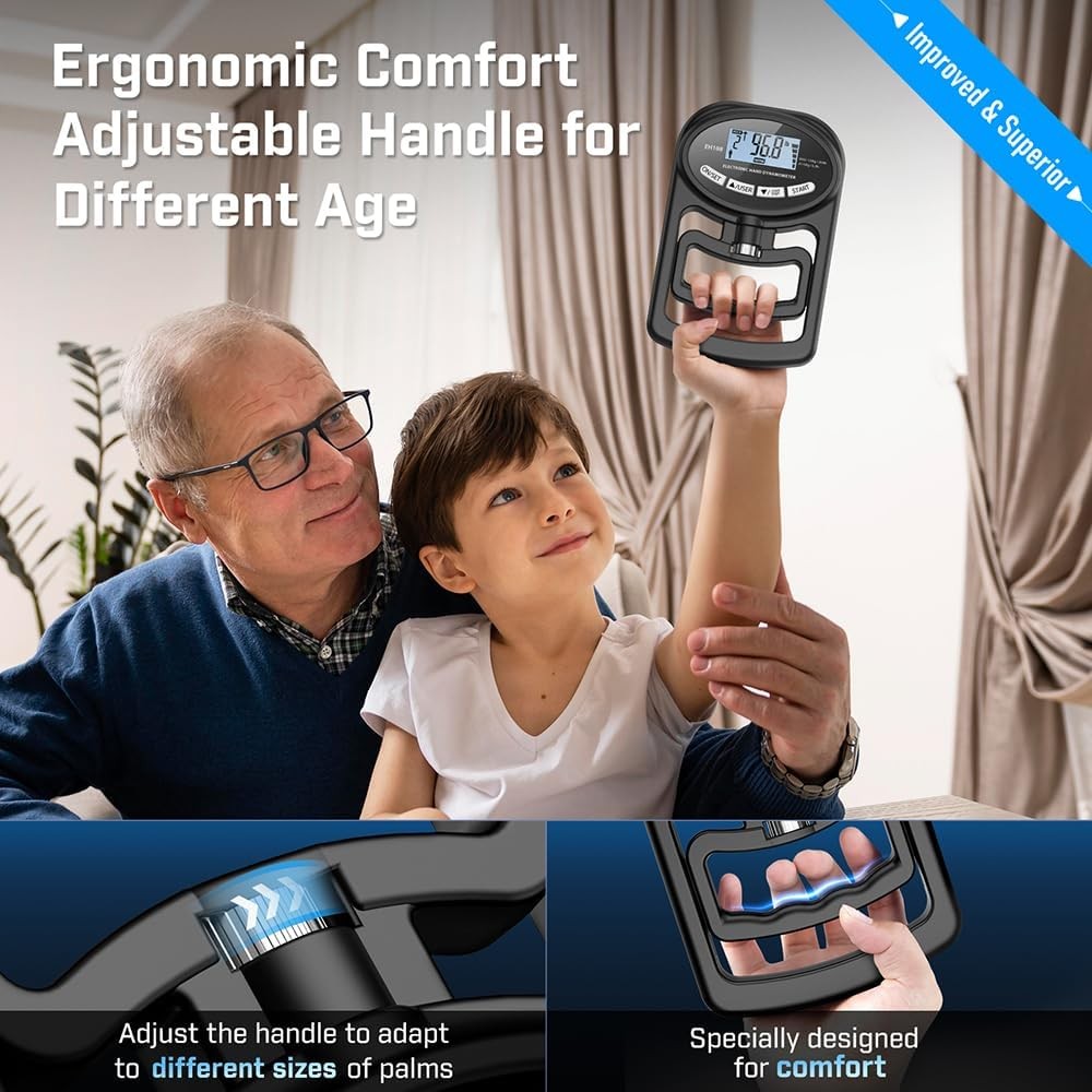 Hand Grip Strength Tester Trainer - Electronic Hand Dynamometer Forearm Grip Str