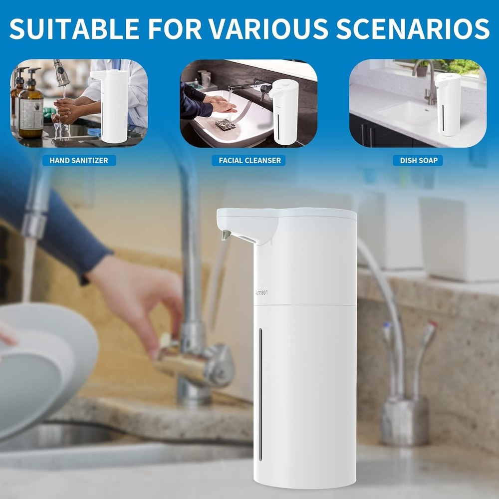 Versatile Automatic Soap Dispenser - Clog-Free, Matte White for Kitchen & Bath