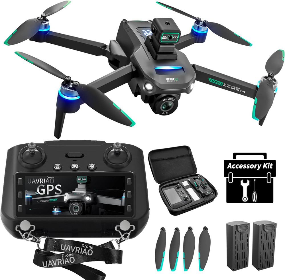 2K UHD GPS Drone with Camera for Adults - 5.9" Screen Remote Controller, Obstacl