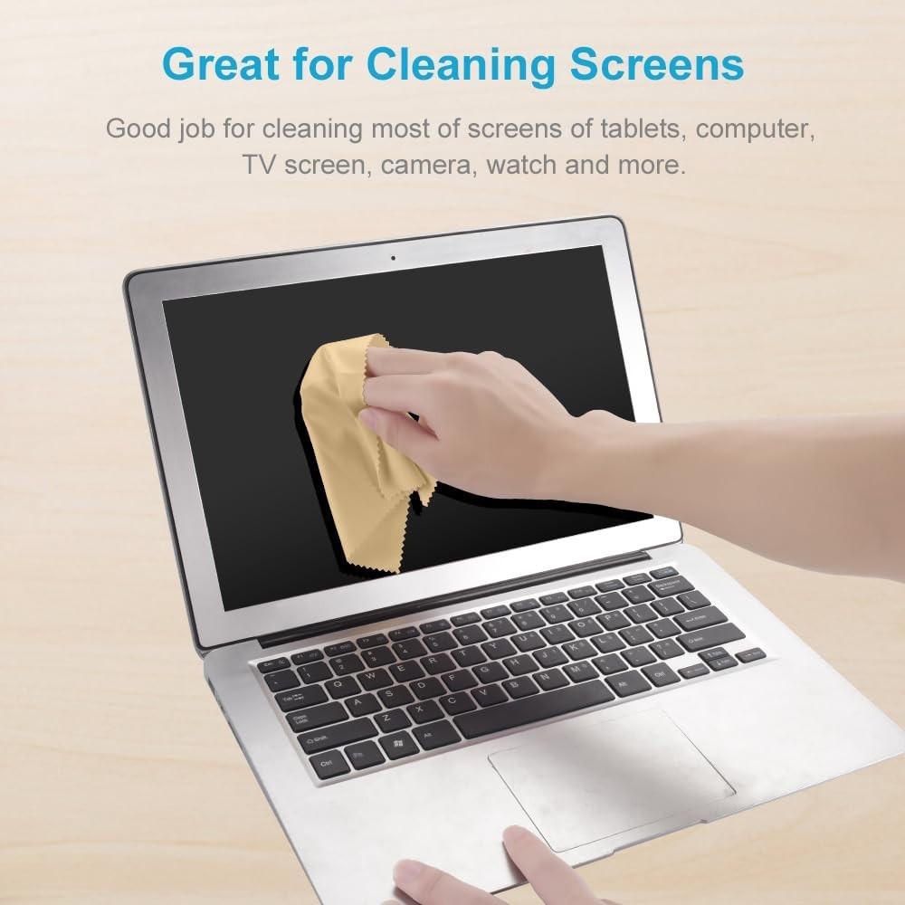 Microfiber Lens Wipes 8 Pack for Glasses and Electronics Cleaning