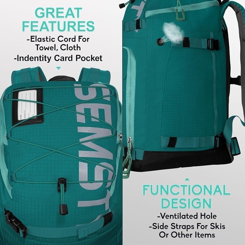 Large Capacity Waterproof Ski Boot Bag Organized Compartment Durable Backpack US