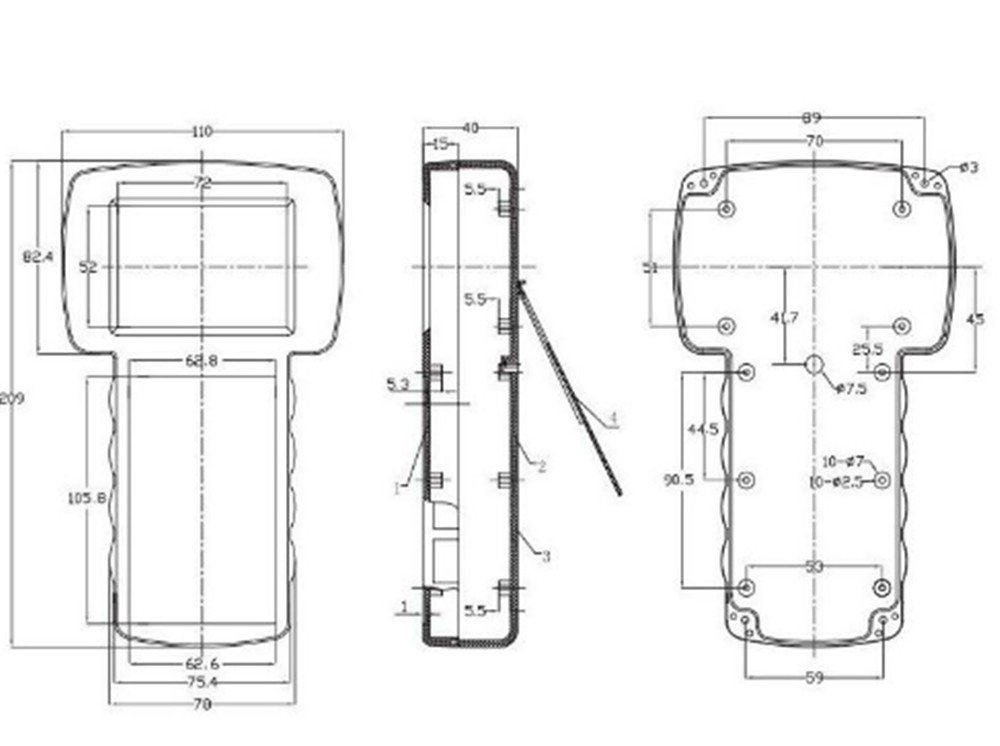 210*110*40mm plastic enclosure electronics handheld project box abs plastic box