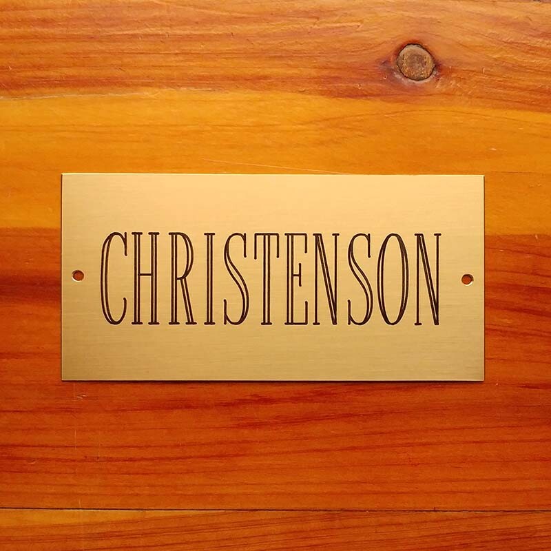 SOLID BRASS SIGN 4" X 2" CUSTOM ENGRAVED