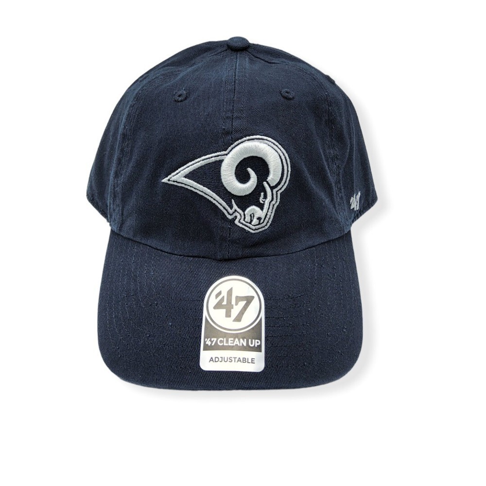'47 Los Angeles Rams Clean Up Navy Adjustable Strap Hat Dad Cap