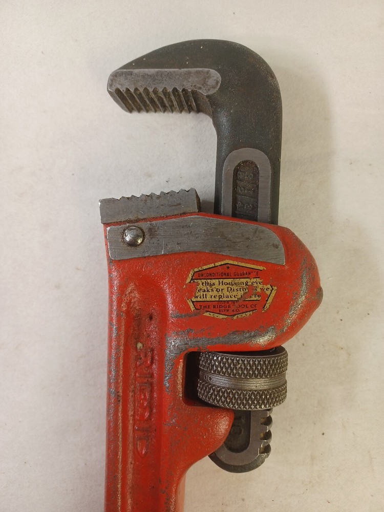 Ridge Tool Co 10" Adjustable Offset Pipe Wrench USA Ohio Vintage Tool