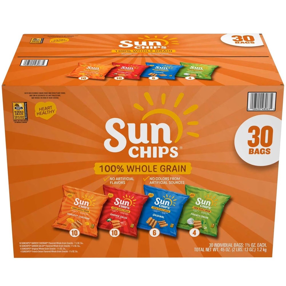 SunChips Whole Grain Variety Pack Chips, 30 pk.