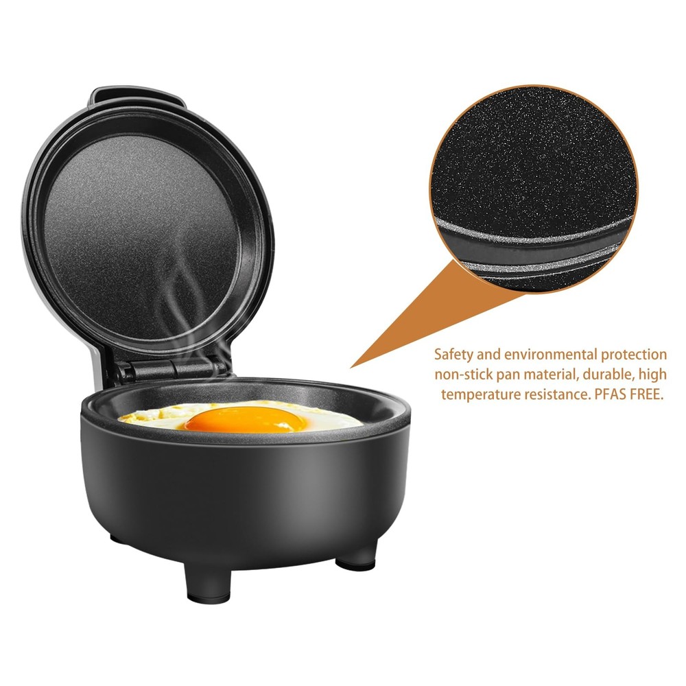 Smart Fried Egg Cooker, Automatic Fried Egg Maker for 6 Features like Sunny S...