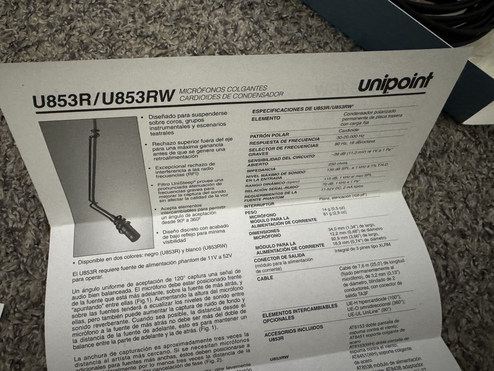 Audio-Technica U853R Condenser Hanging Microphone