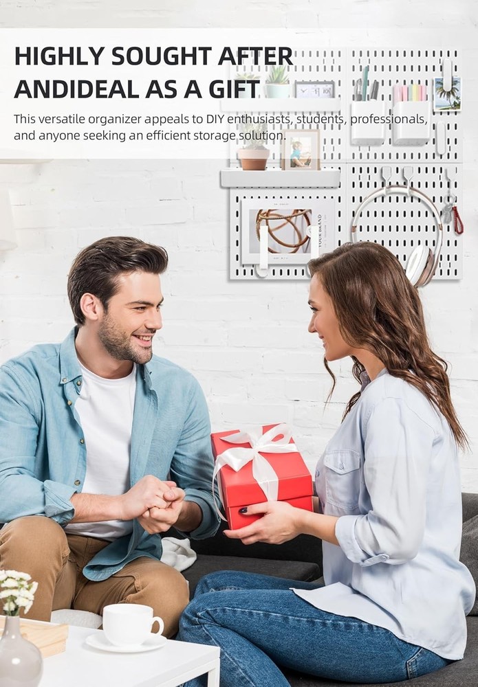 Pegboard Accessories Pack 25pc Hooks Bins Fastening Strips Black