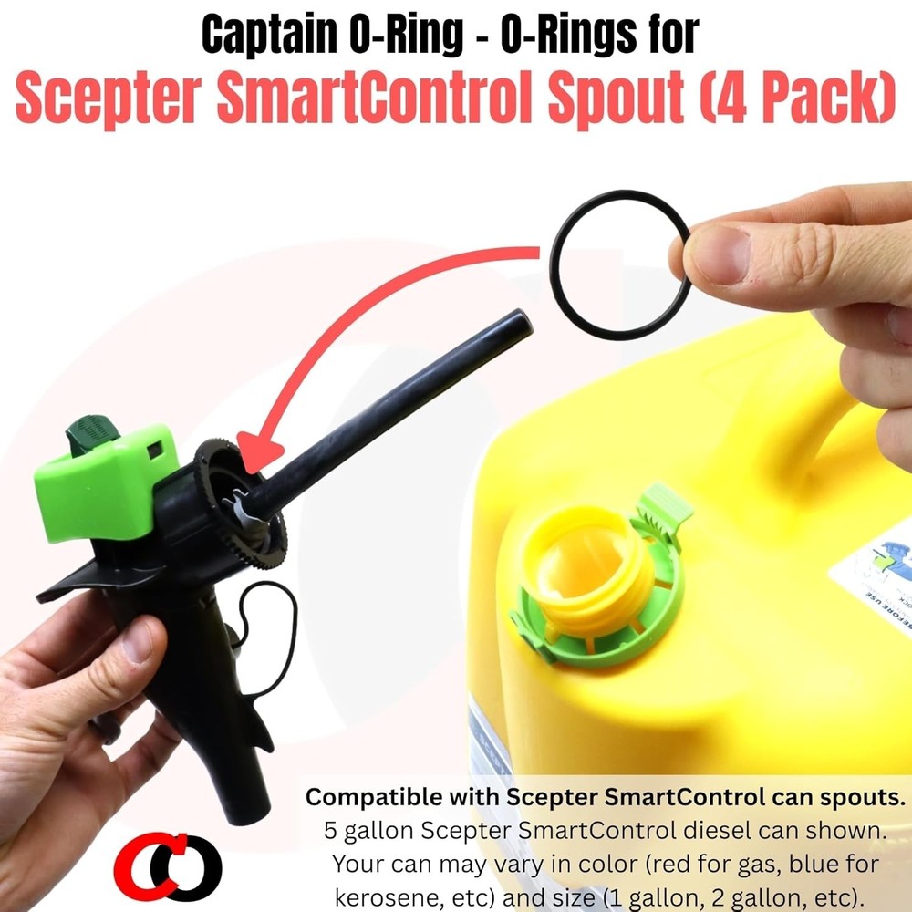 Replacement O-Rings for Scepter SmartControl Gas Can Spout 4 Pack