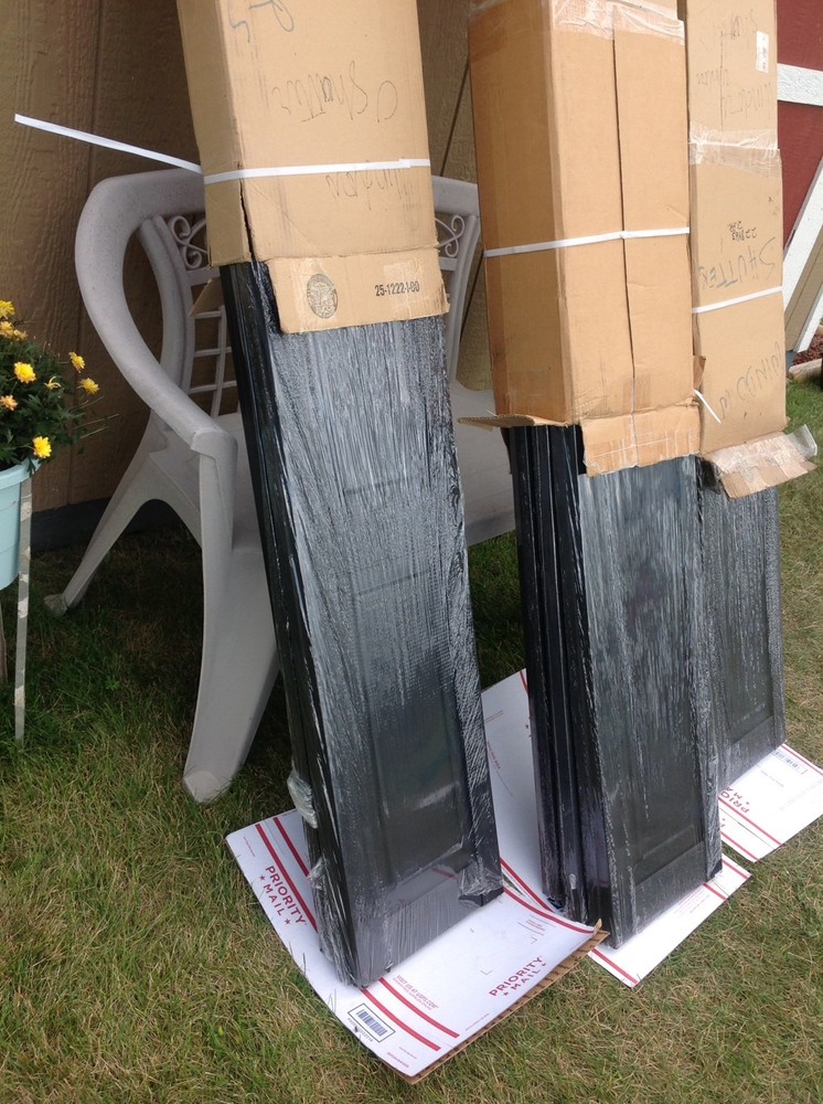 Perfect Shutters Custom Raised Panel Bias Cap Style Black Frame Black Inside