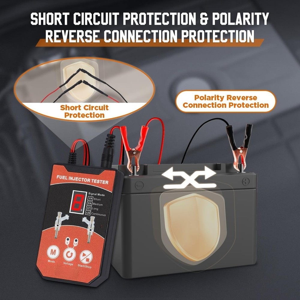 Dual Channel Fuel Injector Tester with 4 Wire Design for Simultaneous Testing