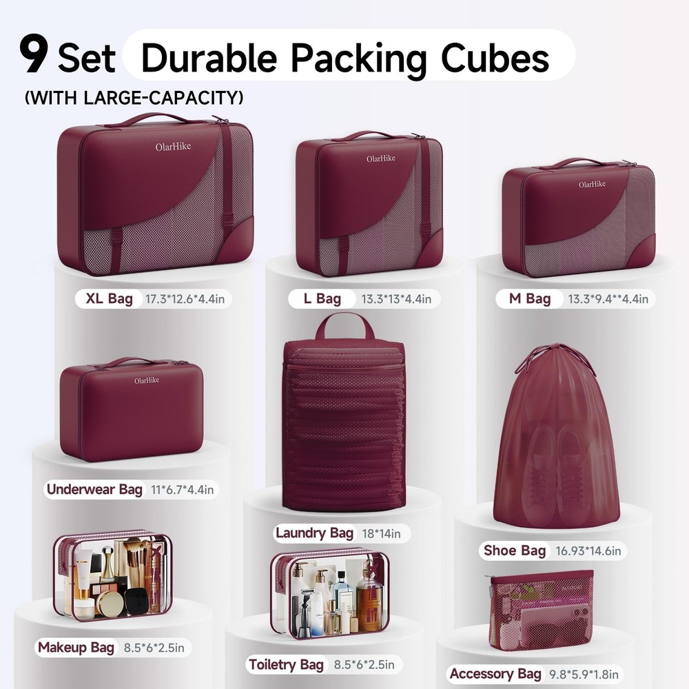 9 Set Packing Cubes for Travel,Storagebag