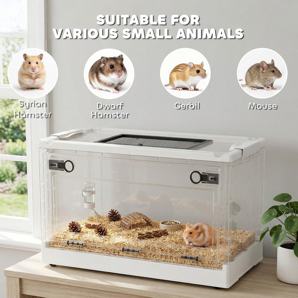 Hamster Cage, Stackable Gebril Cage with Front Door, White