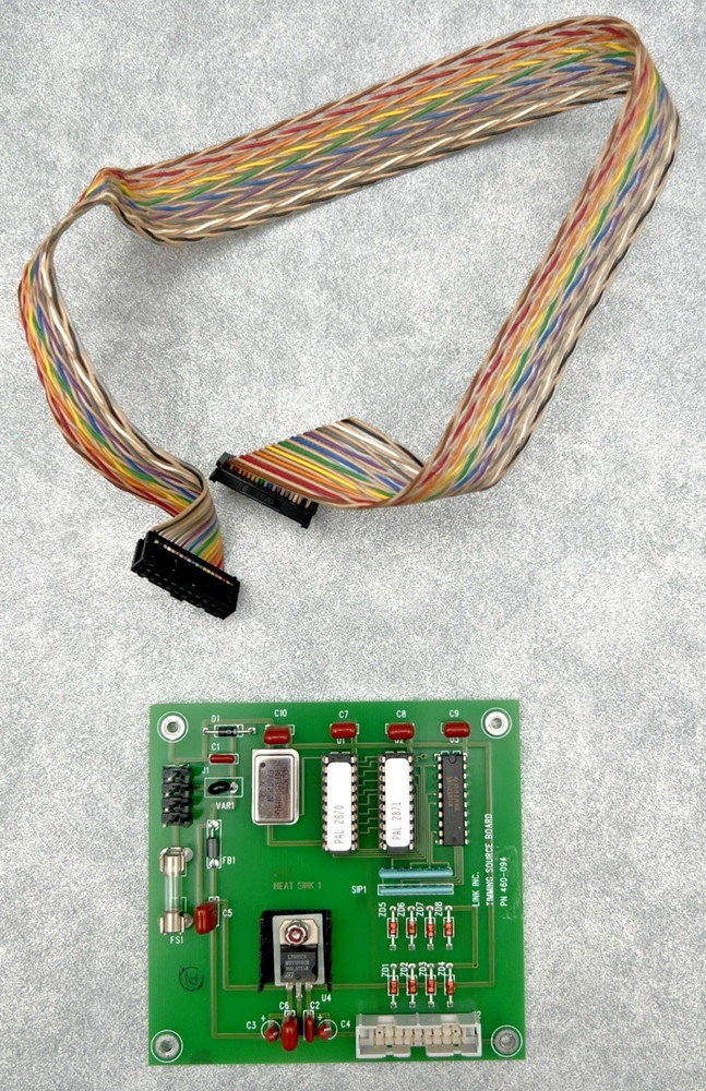 LINK INC 460-094 TIMING SOURCE BOARD W/MULTICOLORED FLAT RIBBON CABLE