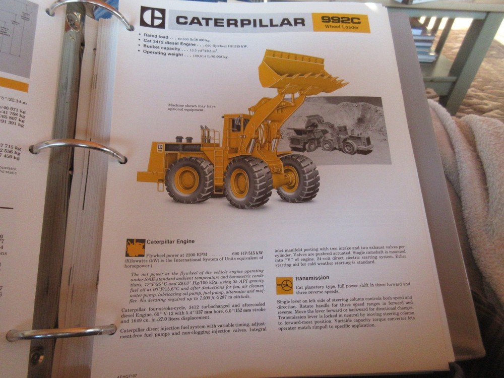 Caterpillar 992C Wheel Loader Brochure 6 page