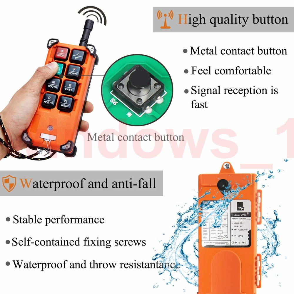 Industrial Crane Remote Control Wireless Radio Controller 2Transmitter&1Receiver