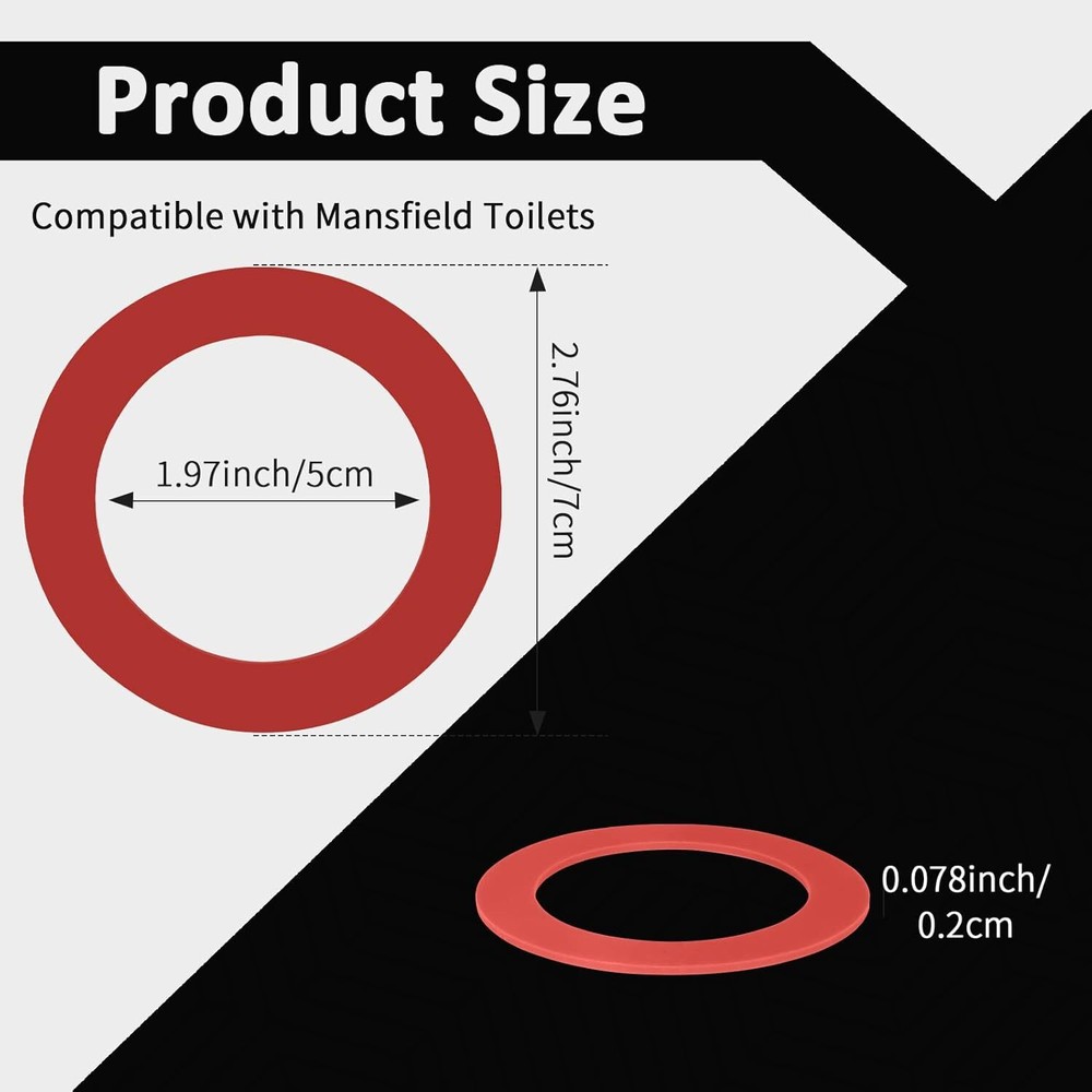 Flush Valve Seal Fit for Mansfield, 2Pcs ,red