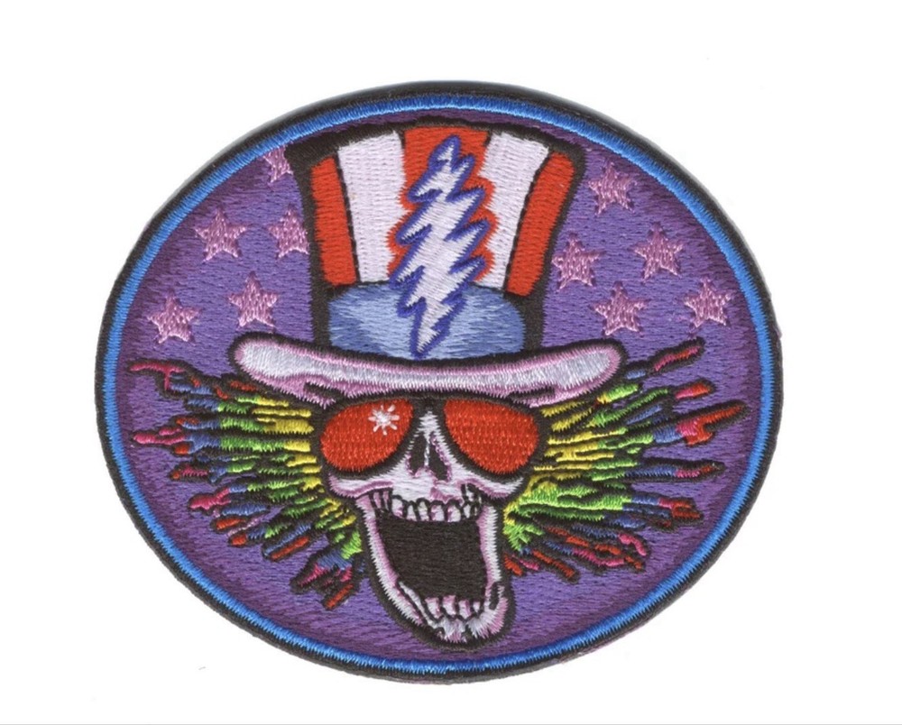 Grateful Dead Patch- Psycle Sam 100% embroidered patch. Uncle Sam skeleton