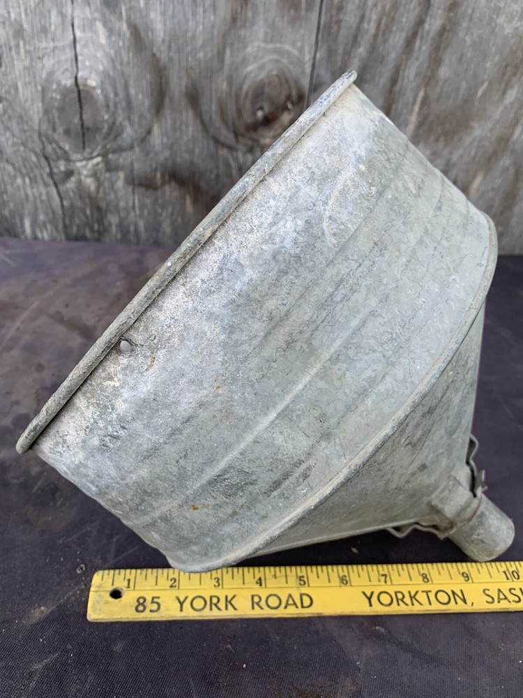 Vintage Galvanize Funnel - Farm Primitive, Good Solid Usable. Fuel, Agriculture