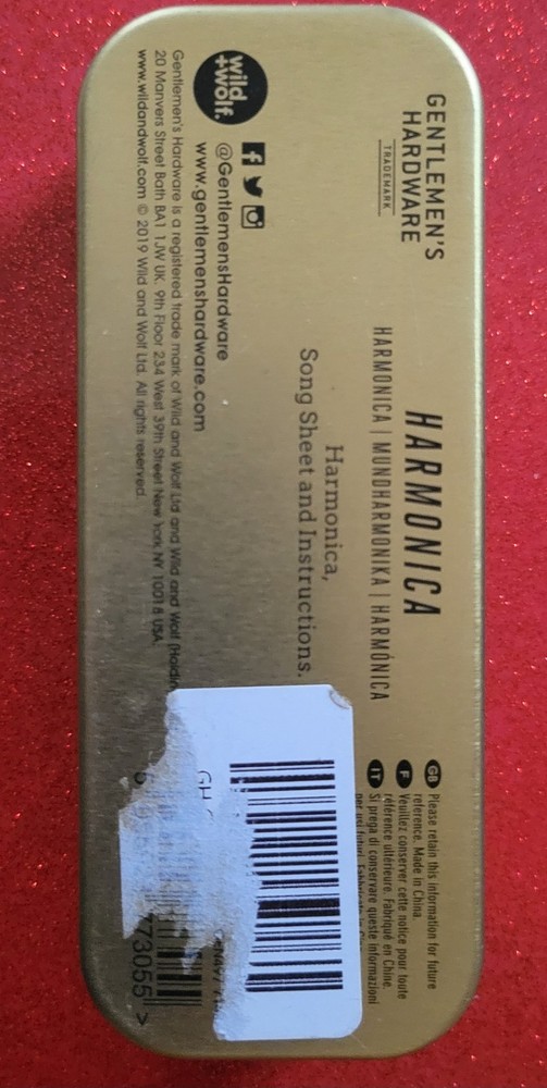 Complete Gentleman's Hardware Blues Harmonica In Original Box