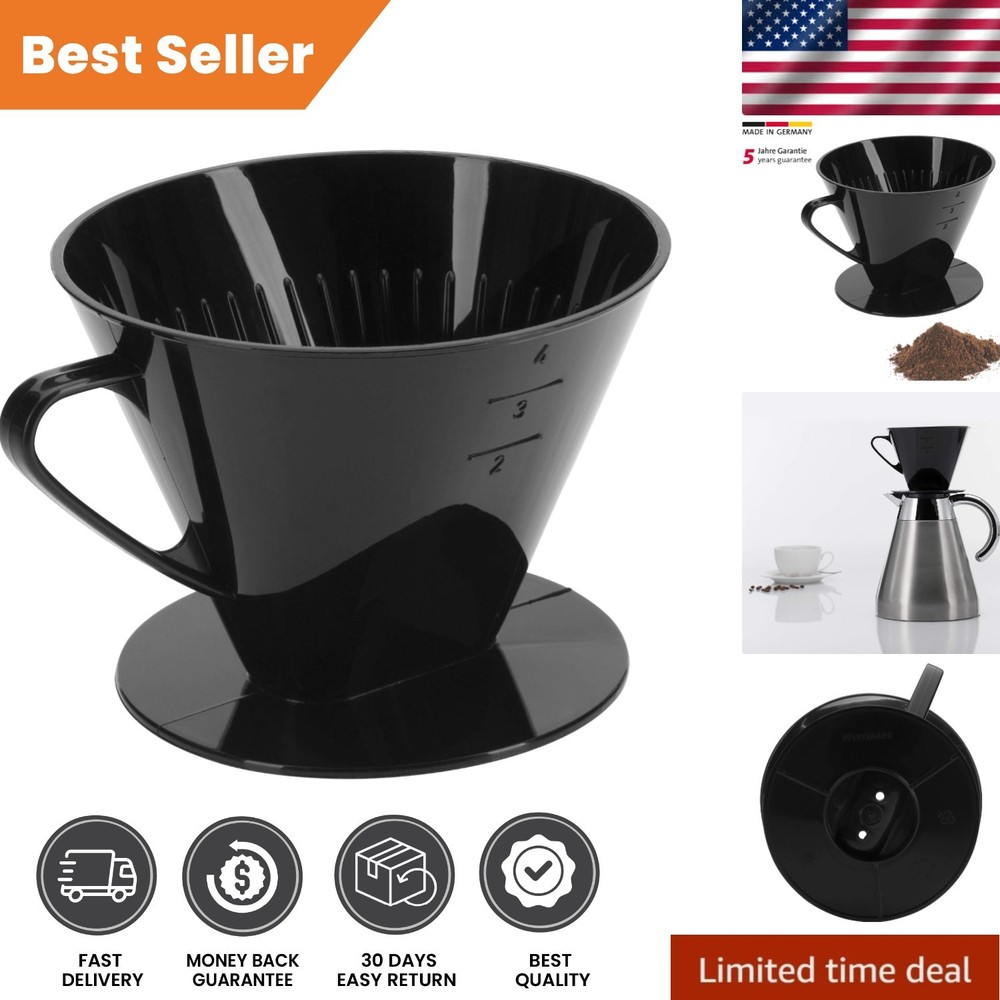 Effortless Manual Brewing with Size 4 Pour Over Dripper - Compact & Lightweight