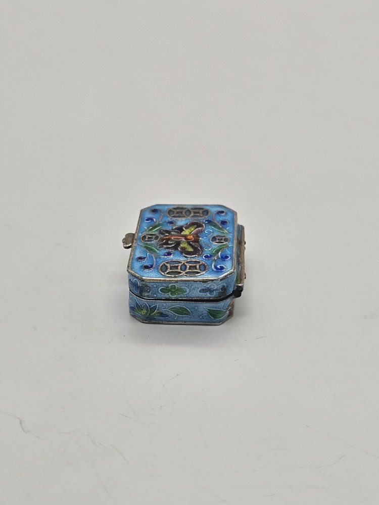Rare Antique Silver Marked Enamels Box Case