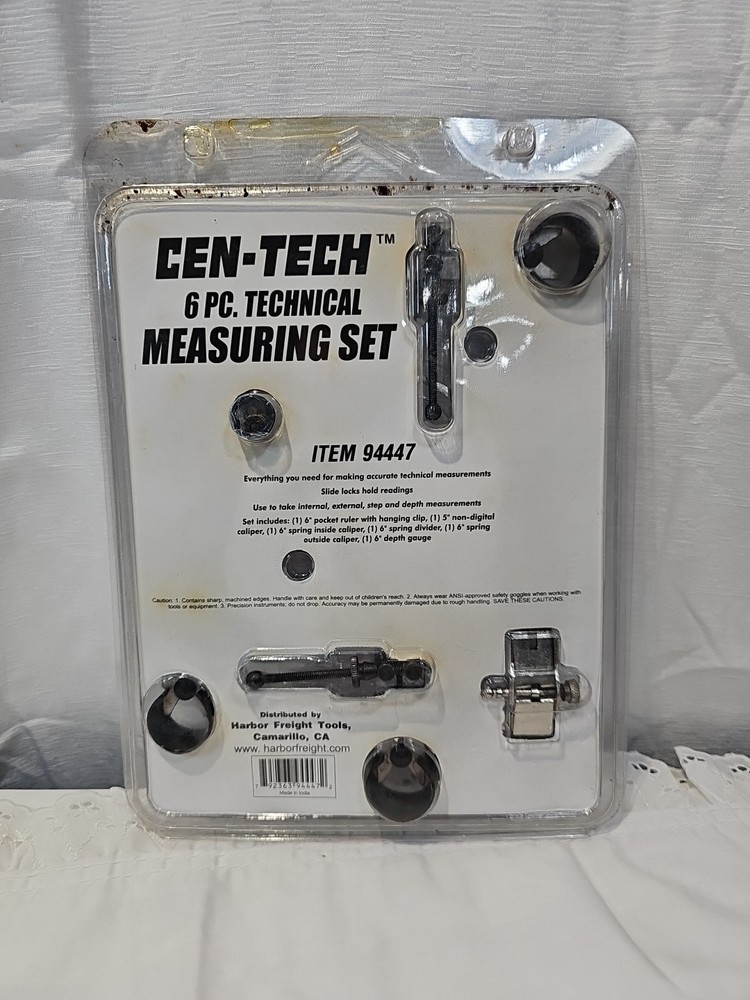 St 6pc Technical Measuring Set: Ruler, Divider, (3) Calipers & Gauge-Item #94447