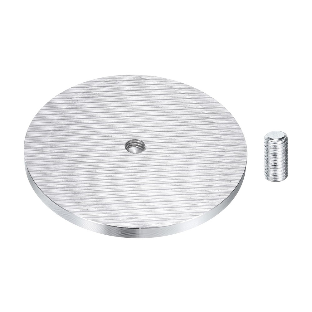 1pcs M10 Thread 100mm Diameter Round Shape Aluminum Disc Hardware, Silver