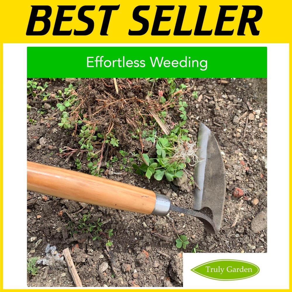 Effortless Weeding Tool with Sharp Sickle & Leather Sheath