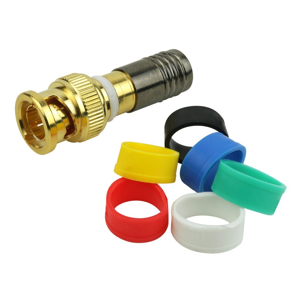 Construct Pro 75 Ohm BNC Male Compression Connectors for MINI Coax (5 Pack)