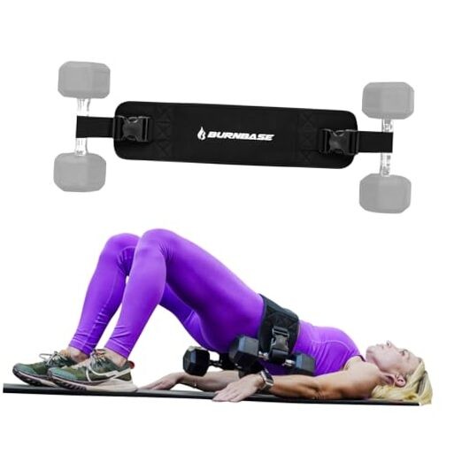Exercise Hip Thrust Belt with Extra Padding for Weights, Adjustable Band for
