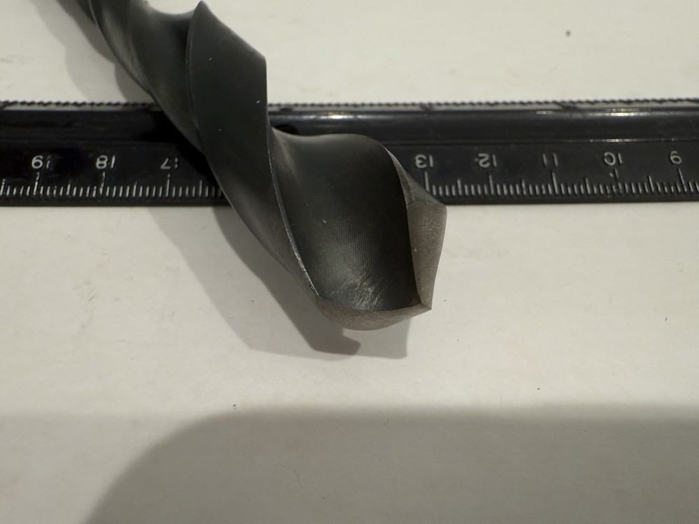 Refurbished 49/64” HSS Straight Shank Drill Bit, 7 1/2" Long