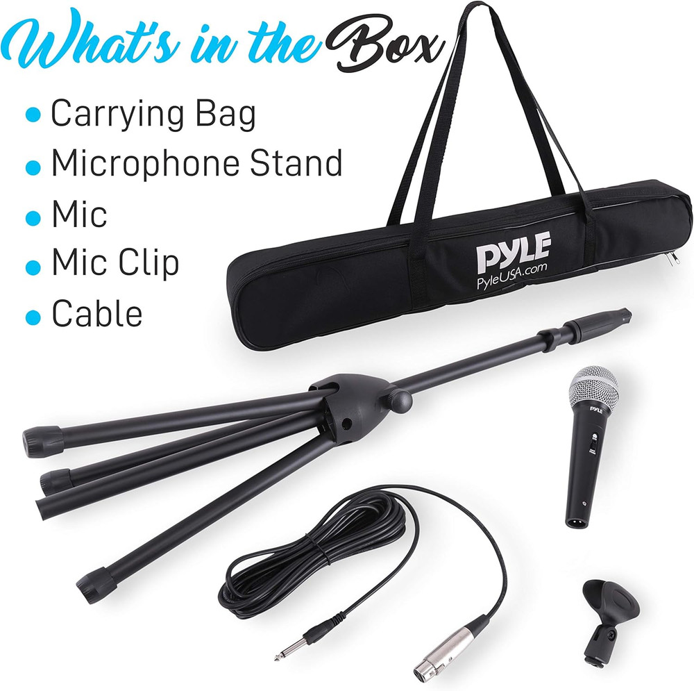 Professional Handheld Dynamic Microphone Kit - Unidirectional Vocal Wired Microp