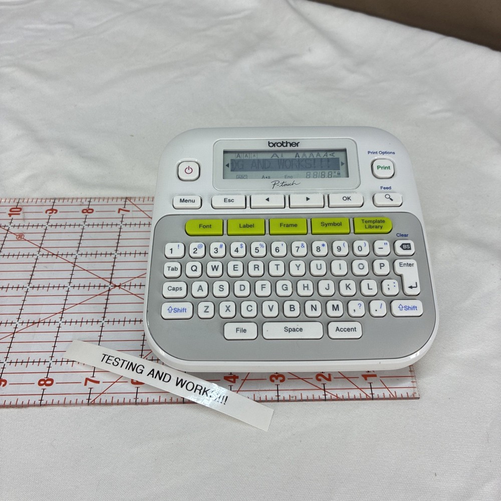 Brother P-Touch PT-D210 Handheld Label Maker Compact White - Tested & Working