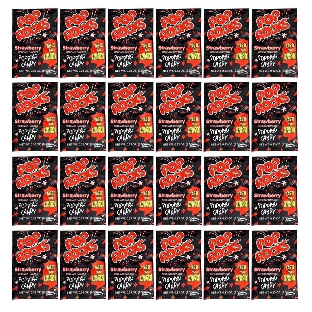 Pop Rocks Strawberry, 24 Pack, Popping Candy, Fun Candy