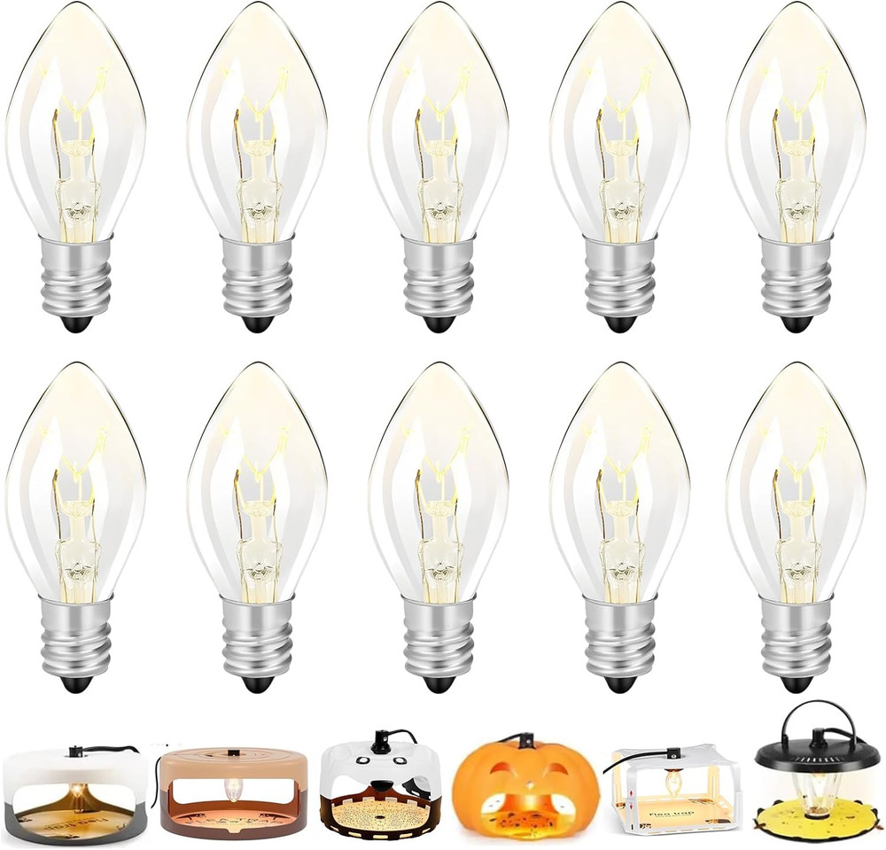 Original Flea Trap Light Bulb Replacement, 10 Pack 7W Replacement Bulbs for Flea