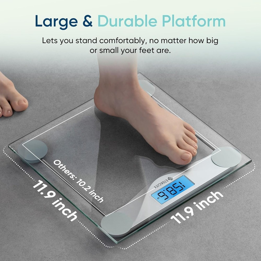 Elegantly Designed Digital Bathroom Scale – 400 lb Capacity with LCD Display