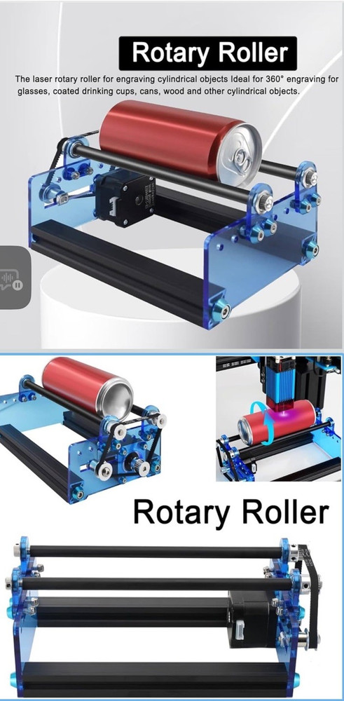 Laser Engraving Rotary Roller Module  for Cylindrical Objects Aluminum