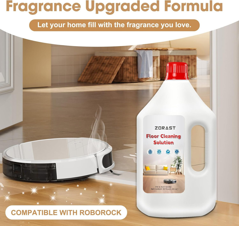 Floor Cleaning Solution 82 Fl Oz Compatible with All Roborock Mopping Robots ...