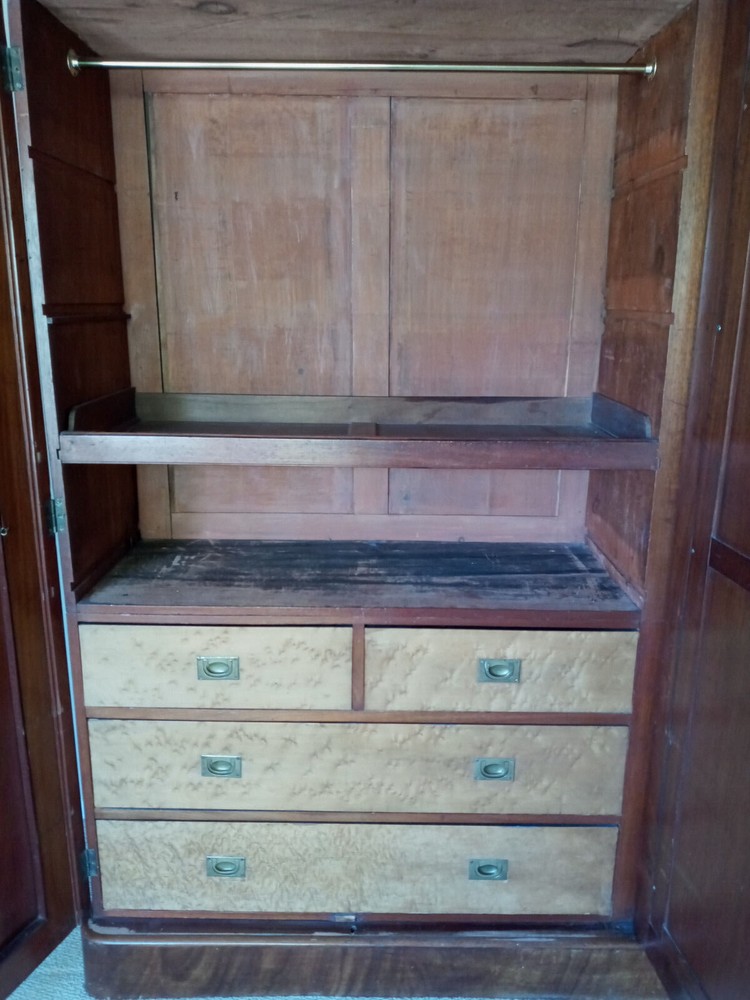 Victorian mirrored door mans wardrobe