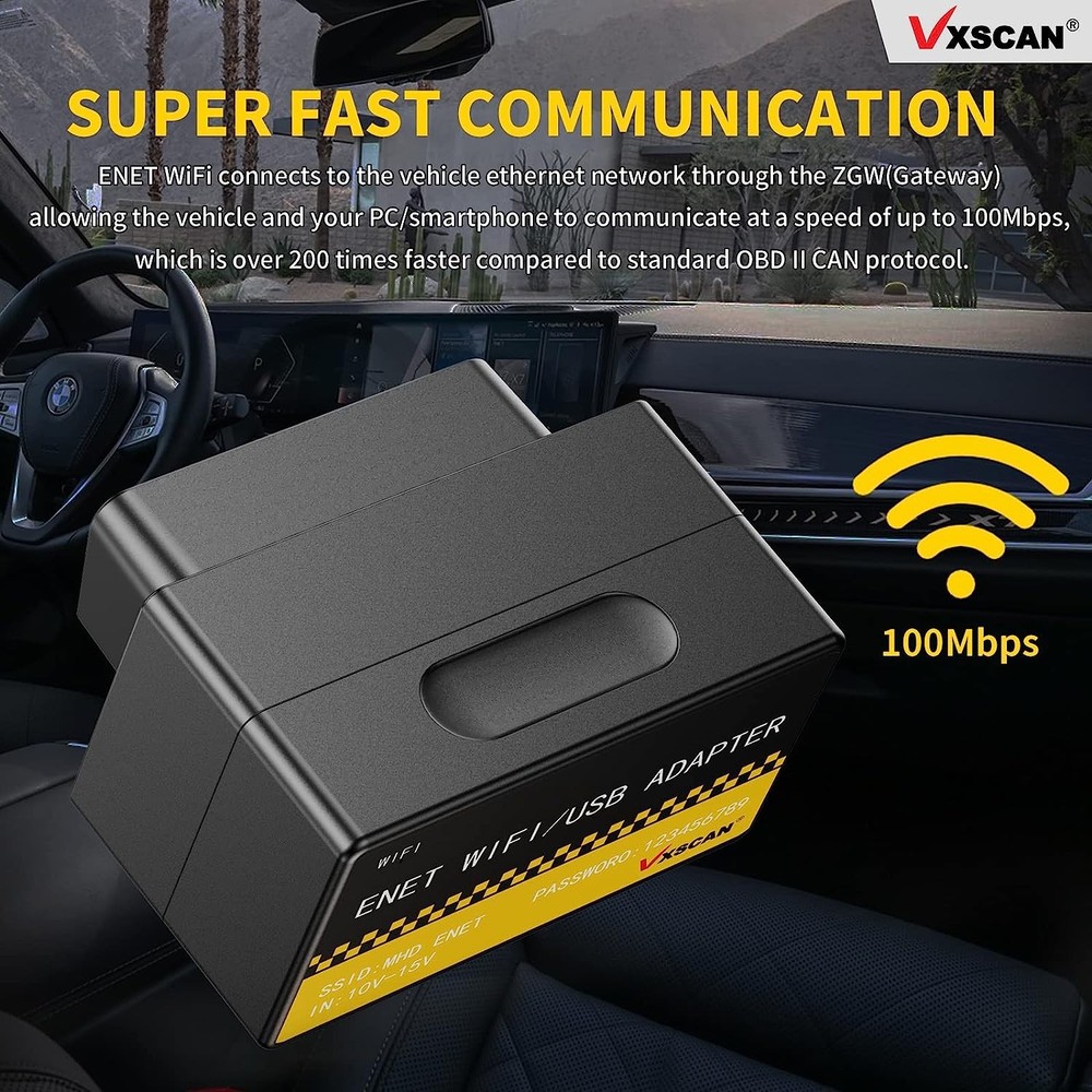 OBD ENET WIFI/USB Adapter DOIP F/G-serie with BimmerCode E-SYS Bootmod3 Ethernet