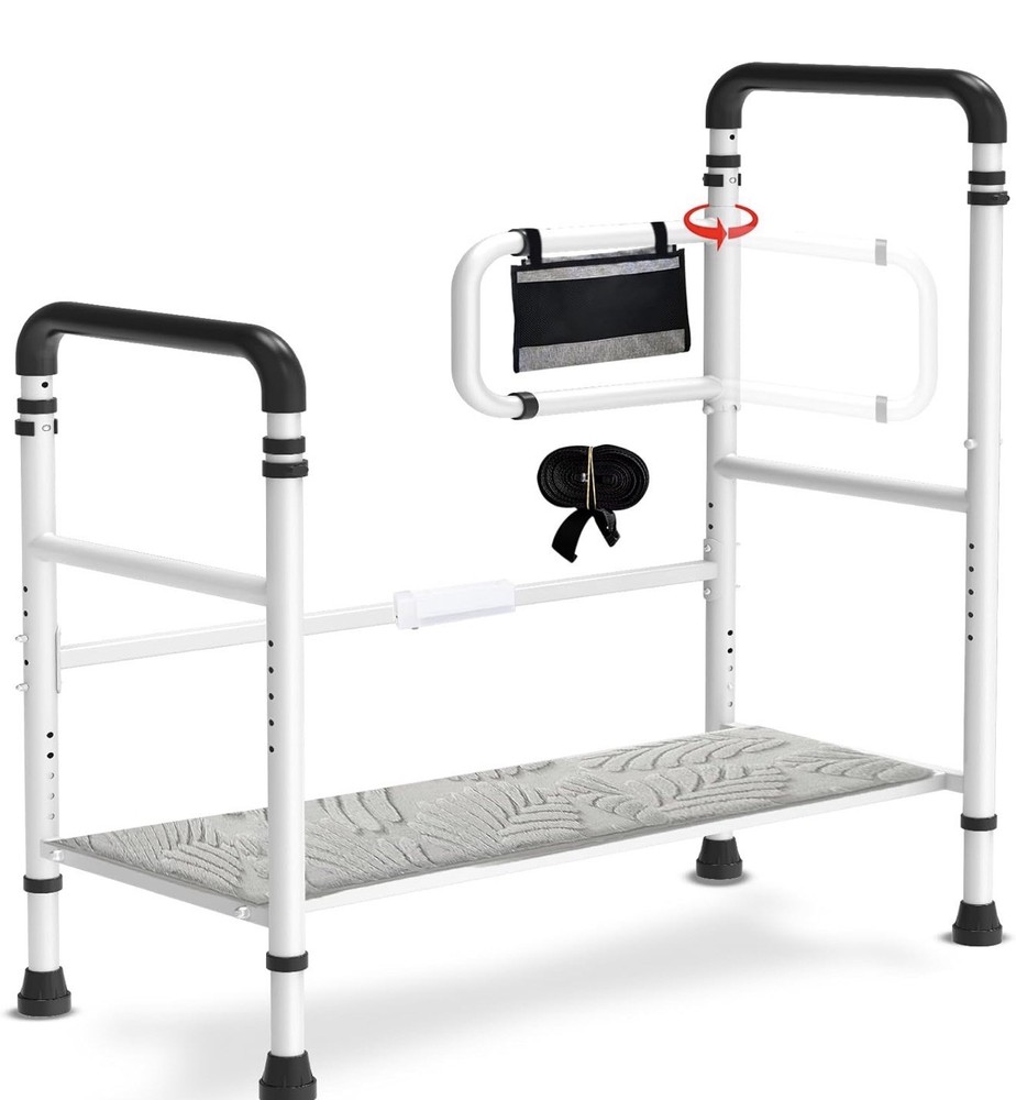 Bed Step Stool for the Elderly/High Beds, Adjustable, LED Light, 800lb Capacity