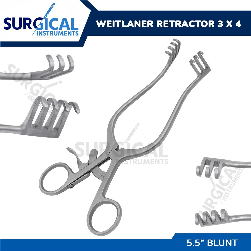 Weitlaner Retractor 5.5" BLUNT 3x4 Surgical Veterinary Instruments German Grade