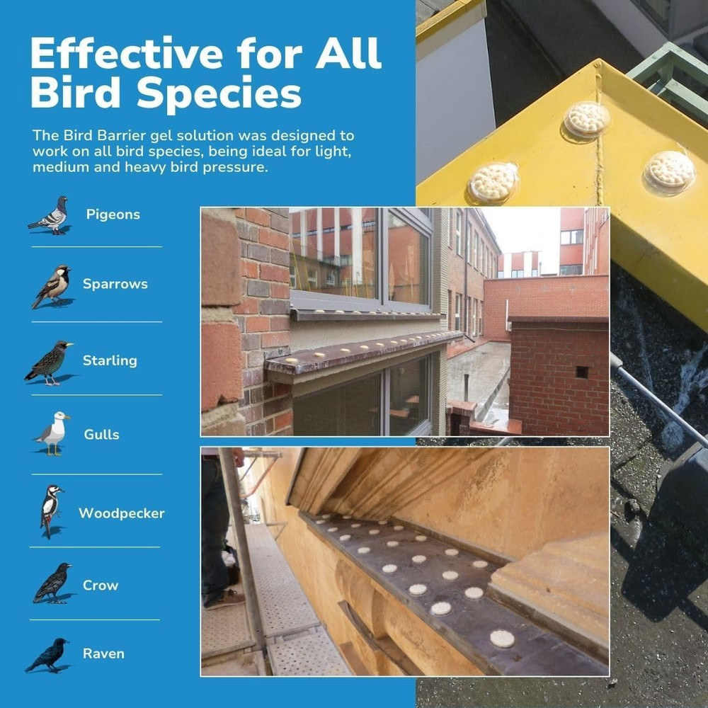 24-Pack Bird Deterrent Gel | Easy Install & Durable Solution