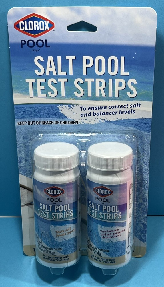 CLOROX POOL&SPA 25+10 Salt Pool Test Strips, New