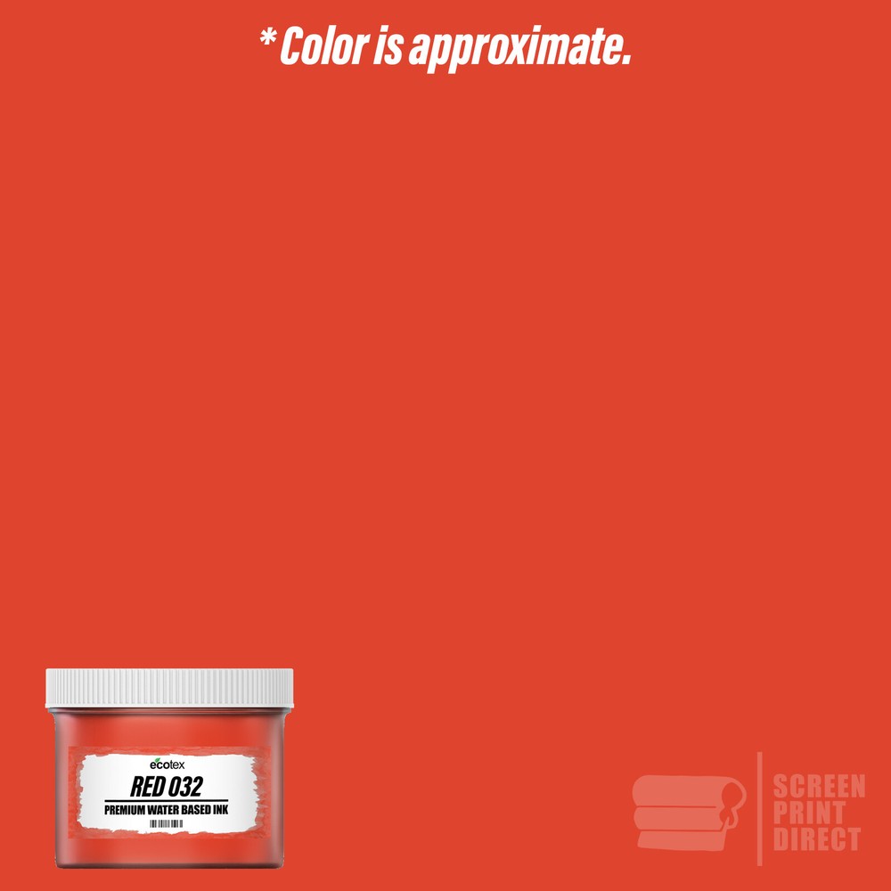 Ecotex® RED 032 - Premium Water Based Ink for Screen Printing - All Sizes