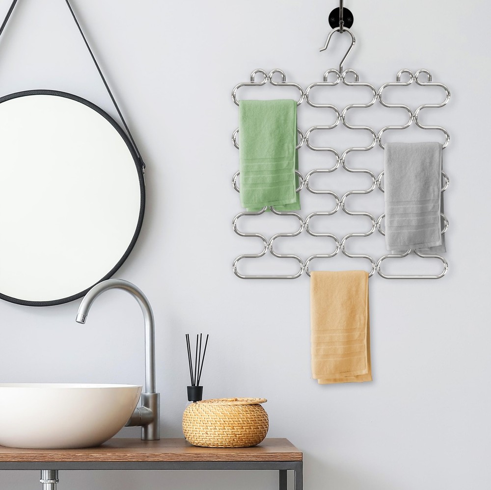 Scarf Hanger for Closet, 23 Loop, Chrome